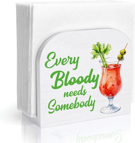 Funny Margarita Cocktail Wood Napkin Holder, Margarita Lover Gifts Wooden Standing Napkin Dispenser for Table Kitchen Dining Room Party Bar Pub Lounge Decorations in Kuwait