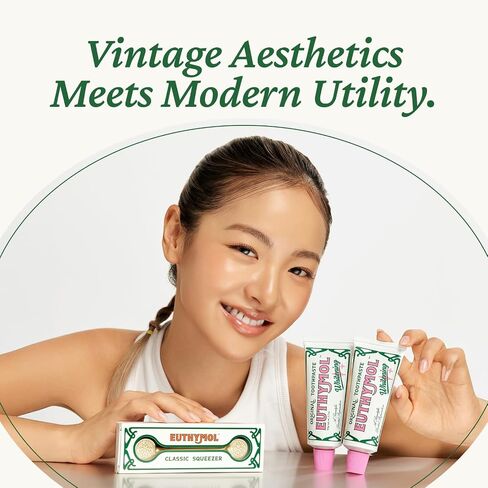 EUTHYMOL Vintage Purple Whitening Duo - Purple Whitening Toothpaste & Classic Gold Tube Squeezer Set in Kuwait