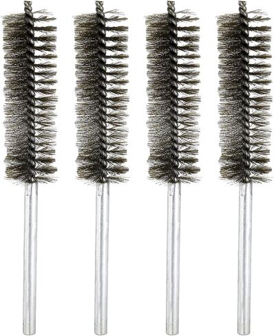 HARFINGTON 4pcs Wire Bore Brush Set 8 Inch Length 1.5 Inch Shank Stainless Steel Bristles Cleaning Brush for Clean Car Part Tube Kitchen Garage in Kuwait
