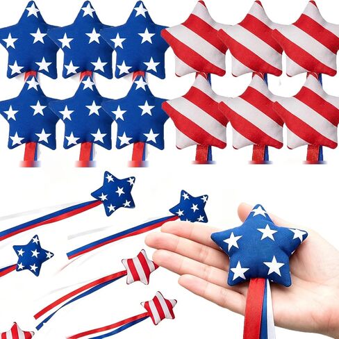 Ribbons Bean Bags for Toss,Patriotic Red Blue and White Mini Cornhole Bean Bag for 4th of July Tossing Independence Day Party Supplies in Kuwait