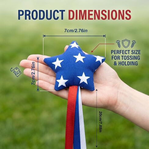 Ribbons Bean Bags for Toss,Patriotic Red Blue and White Mini Cornhole Bean Bag for 4th of July Tossing Independence Day Party Supplies in Kuwait