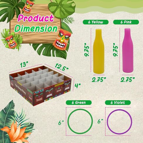 4E's Novelty Tiki Ring Fling Bottle Ring Toss Game Set for Party Games for Adults and Family, Beach Summer Hawaiian Luau Outdoor Indoor Game Activity in Kuwait