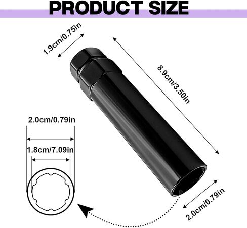 Small 6 Spline Lug Nut Socket, Wheel Lock Key Replacement Tool, Compatible with 19mm (3/4 Inch) & 21mm (13/16 Inch) Hex Wrenches, Thin Wall Tuner Socket for Most Spline Lug Nuts in Kuwait