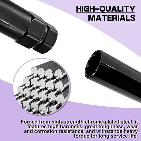 Small 6 Spline Lug Nut Socket, Wheel Lock Key Replacement Tool, Compatible with 19mm (3/4 Inch) & 21mm (13/16 Inch) Hex Wrenches, Thin Wall Tuner Socket for Most Spline Lug Nuts in Kuwait