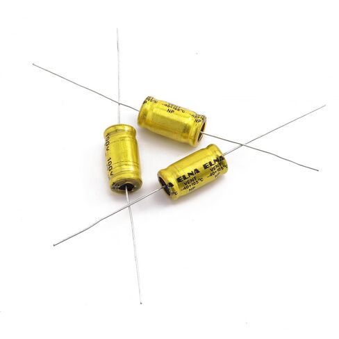 10 Pcs 47uF 100V Non-Polarized Axial Electrolytic Capacitors, 10x20mm Gold NP Audio Capacitor for Tweeter Crossover, Frequency Divider, DIY Speaker Repair in Kuwait