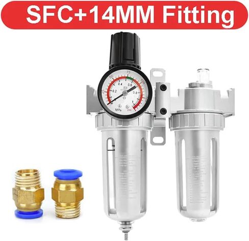 منظم الفلتر صمام مصيدة فاصل الزيت عن الماء SFC400 1/2 SFC300 3/8 SFC200 1/4 1 قطعة (SFC w PC14) in Kuwait
