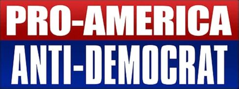 ملصق ممتص للصدمات من Pro America مضاد للديمقراطيين (ملصق جمهوري مضحك يصوت من الفينيل الأحمر للسيارات والشاحنات والمبردات والمزيد in Kuwait