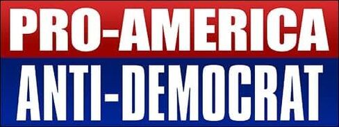 ملصق ممتص للصدمات من Pro America مضاد للديمقراطيين (ملصق جمهوري مضحك يصوت من الفينيل الأحمر للسيارات والشاحنات والمبردات والمزيد in Kuwait