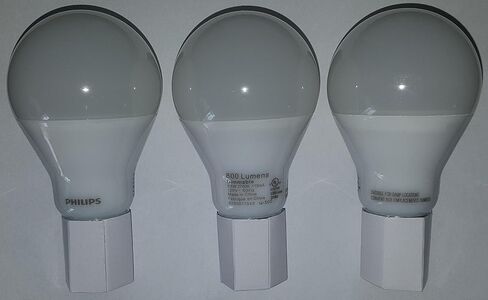 Philips 60 Watt Equivalent 9.5 Watts A19 LED Light Bulb, Dimmable, Warm Glow, Suitable for Damp Locations, 3-Pack in Kuwait