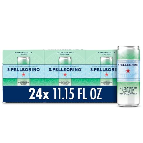 S.Pellegrino Sparkling Natural Mineral Water, Unflavored, 11.15 Fl. Oz (Pack of 24) in Kuwait