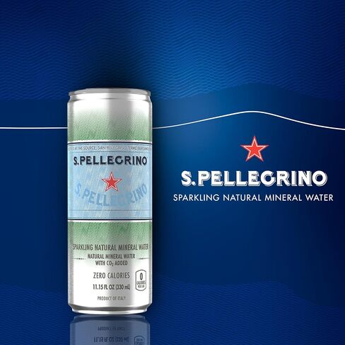 S.Pellegrino Sparkling Natural Mineral Water, Unflavored, 11.15 Fl. Oz (Pack of 24) in Kuwait