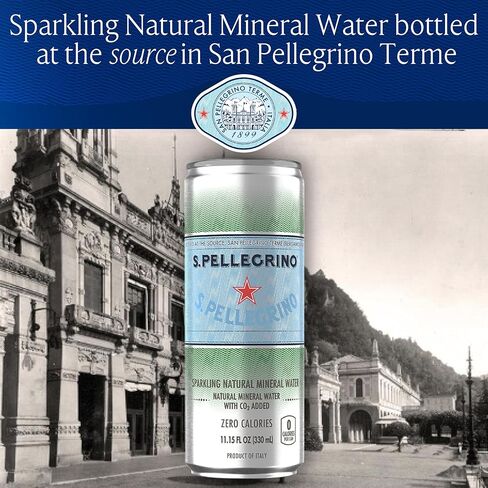 S.Pellegrino Sparkling Natural Mineral Water, Unflavored, 11.15 Fl. Oz (Pack of 24) in Kuwait