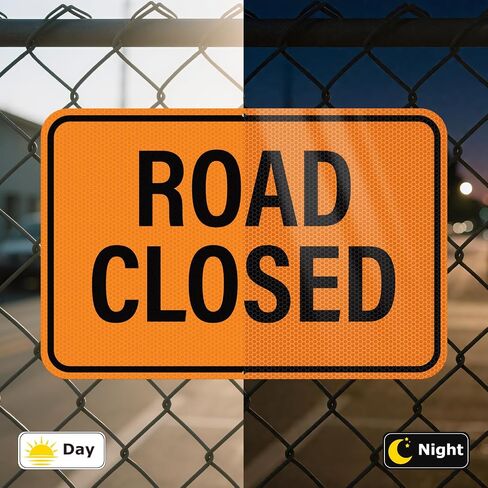 3 PCS Road Closed Sign Detour Sign with Right Left Arrow 18"×12" | Reflective Rust-Free Aluminum, Waterproof Metal, Large Traffic Signs Kit for Barricade, Construction, Parking Lot, Driveway in Kuwait
