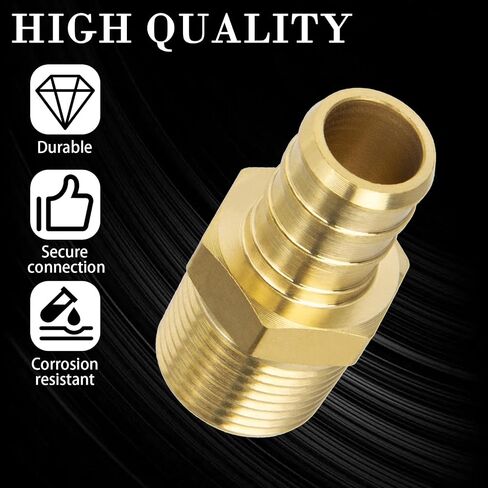 2-Pack Brass 1/2" PEX to 3/8" NPT Male Connector Fitting, Lead-Free Heavy-Duty in Kuwait