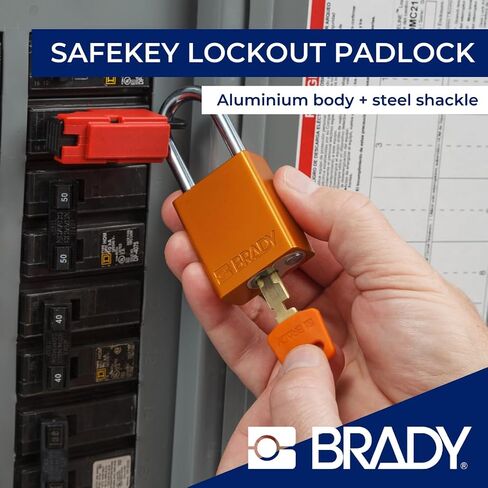 Brady SafeKey Lockout Padlock Aluminum Green 1.5" Steel Shkl Keyed Alike 3 Pk in Kuwait