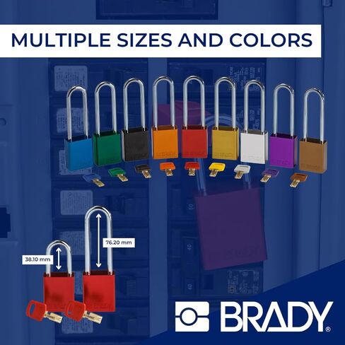 Brady SafeKey Lockout Padlock Aluminum Green 1.5" Steel Shkl Keyed Alike 3 Pk in Kuwait