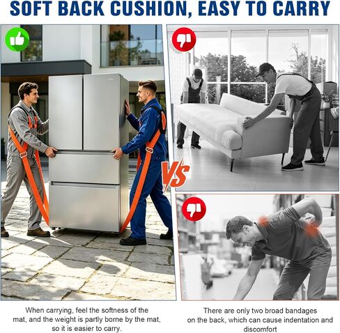 Moving Straps-2-Person Lifting and Moving System, Furniture Moving Straps with Chest Buckle, Adjustable Shoulder Lifting Carrying Straps for Moving Furniture, Mattresses, Appliances in Kuwait