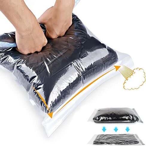 20Pcs Travel Clothes Storage Bags Clear Zip Lock Bags Resealable Large Plastic Luggage Pouch For Clothes, Storage, Towels and Organising 40 x 60cm in Kuwait