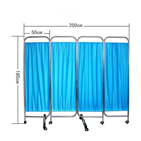 Room Divider Screens - 4 Panel Foldable Medical Privacy Screen, Folding Rolling Medical Privacy Screen, Foldable Room Divider Temporary Fence, for Clinic/Patient/Exam Room in Kuwait