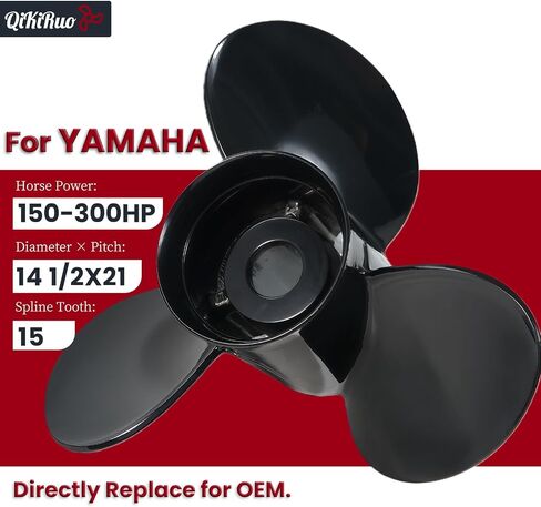 14 1/4x21,14x19 Outboard Propeller fit Yamaha 150-300HP Aluminum Props | Directly Replace for OEM/15 Tooth/for yamaha 150HP,175HP,200HP,220HP,225HP,250HP,300HP,HP Aluminum Propeller/RH in Kuwait