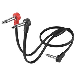1/4 بوصة TRS ستيريو إلى كابل إدخال مزدوج 1/4 بوصة TS Y-Splitter - 1.6 قدم | سلك صوت بزاوية قائمة 6.35 مم من ذكر إلى ذكر لمكبرات الصوت والخلاطات ومعدات الاستوديو in Kuwait