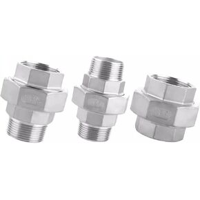 3 "BSPP أنثى الموضوع 304 316 الفولاذ المقاوم للصدأ الاتحاد وصلة أنابيب موصل مقرنة (304SS ذكر) in Kuwait
