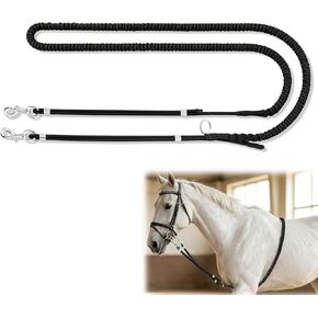 Hsei Professional Horse Lunging Aid for Training and Collection, Heavy Duty 0.32in Bungee Rope, Adjustable 133-170in Length with Stainless Steel Snaps for Equestrian Exercise in Saudi Arabia