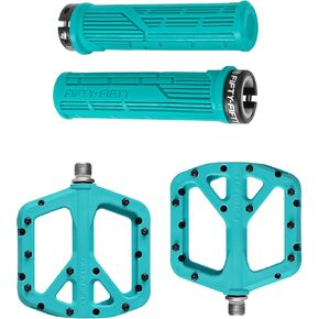 FIFTY-FIFTY Mountain Bike Grips, Single Lock-on MTB Handlerbar Grips, Mountain Bike Pedals, Non-Slip MTB Nylon Composite, 9/16" Bicycle Pedals, Lightweight and Wide Flat Platform in Saudi Arabia