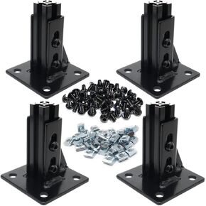 4 Sets 2020 Aluminum Extrusion T Slot Floor Mount Base Corner Bracket 20 Series Extruded Hardware Floor Connection Support with M5 Bolt Nut for T V Slot 20/20 Aluminum Profile Anchor Fixing Base in Kuwait