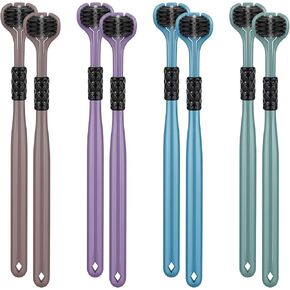 8 Pcs 3 Sided Toothbrush,Autistic Toothbrush,360° Deep Clean Soft Bristle Toothbrushes with Ergonomic Handle, Gentle Dental Care Set for Sensitive Teeth, Kids & Adults, Travel-Friendly Design in Kuwait