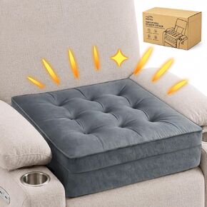 وسادة مقعد Allaboutsla Recliner، وسادة كرسي رفع 20x20x5 لكبار السن | وسادة مقعد سميكة مزدوجة الطبقات تضيف ارتفاعًا، وتدعم وسادة الكرسي القابلة للاستلقاء، ووسائد مريحة للجلوس لفترة طويلة، رمادي in Kuwait