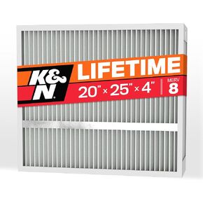فلتر هواء فرن HVAC 20X25X4 من K&N، يدوم مدى الحياة، قابل للغسل، Merv 11، آخر فلتر HVAC سوف تشتريه على الإطلاق، يتنفس بأمان في المنزل أو في المكتب، HVC-42025 in Kuwait