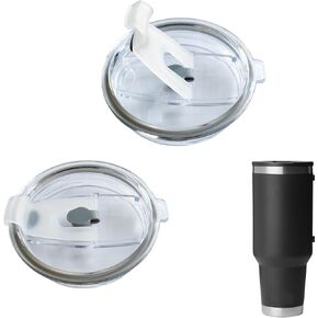 غطاء بديل 40 أونصة متوافق مع مج السفر YETI Rambler 40 أونصة، غطاء كوب بهلوان بغطاء من القش قطعتان بديلتان in Kuwait