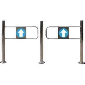 Automatic Stainless Steel Exit Safety Gate - One-Way Swing Access Door for Library Supermarket Warehouse - Durable Metal Barrier (120x100CM) in Kuwait