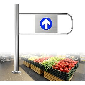 Automatic Closing Metal Pedestrian Swing Gate - One-Way Traffic Safety Gate for Supermarket Entrance - Built-in Spring Mechanism - Secure Access for Warehouses 70x100cm - in Kuwait