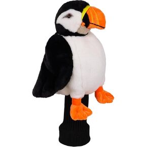 غطاء رأس مضحك لسائقي الجولف من Puffin، أغطية رأس لنادي الجولف على شكل حيوانات للسائقين، أغطية رأس جولف قطيفة فريدة من نوعها للغابات، تناسب رأس السائق حتى 460 سم مكعب، ملحقات جولف رائعة هدية للرجال والنساء in Kuwait