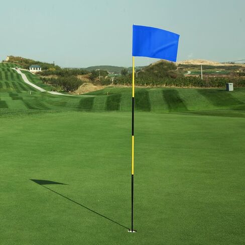 Green Golf Flags, Standard Size 6 x 8" Nylon Training Golf Putting Practice Green Flag, Indoor Outdoor Backyard Garden Yard Golf Target flags (Blue) in Kuwait