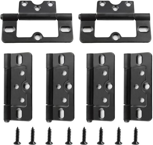 6Pcs 3 Inch Non-Mortise Hinge, White Bifold Door Hinges Butterfly Door Hinges Iron Cabinet Hinges Interior Door Hinges in Kuwait