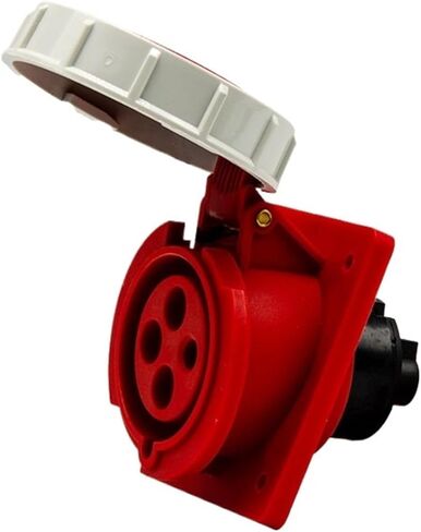 IP67 Waterproof Male and Female Connectors for Containers 32A-3H Refrigerated Truck Cabinets Marine Industrial Plugs(4-core32aconcealedinclinedseatsocket-3H) in Kuwait