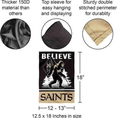 New Orleans Saints Bigfoot Sasquatch Believe Yard Garden Banner Flag in Kuwait