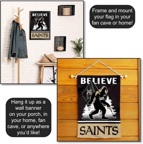 New Orleans Saints Bigfoot Sasquatch Believe Yard Garden Banner Flag in Kuwait
