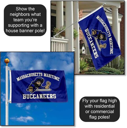 Massachusetts Maritime Buccaneers Wordmark Logo Large Grommet Banner Flag in Kuwait