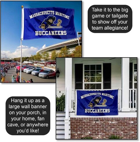 Massachusetts Maritime Buccaneers Wordmark Logo Large Grommet Banner Flag in Kuwait