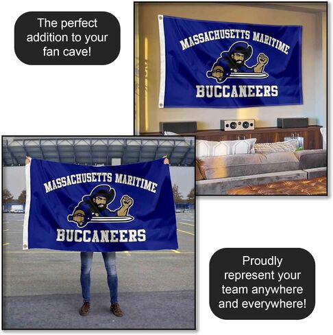 Massachusetts Maritime Buccaneers Wordmark Logo Large Grommet Banner Flag in Kuwait