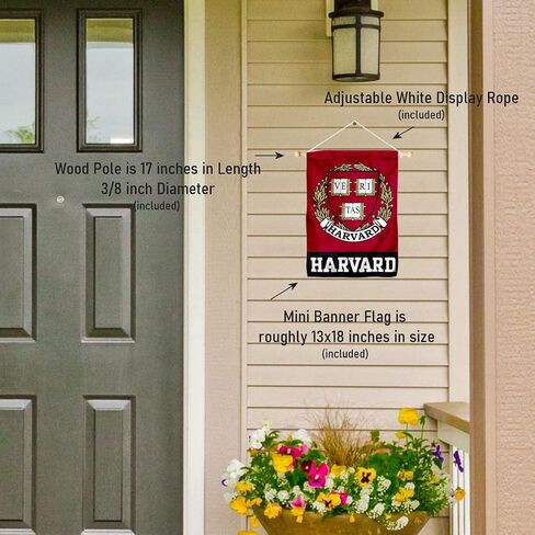 College Flags & Banners Co. Harvard Crimson Coat of Arms Mini Small Banner and Pole Bundle in Kuwait