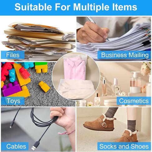 50 Pack Frosted Clear Poly Bags for Clothing, Resealable Plastic Storage Bags with Zipper, Clothing Packaging Bag for Selling Small Business Shirt Jeans Pants T-Shirts (13.78 X 15.75 Inch) in Kuwait