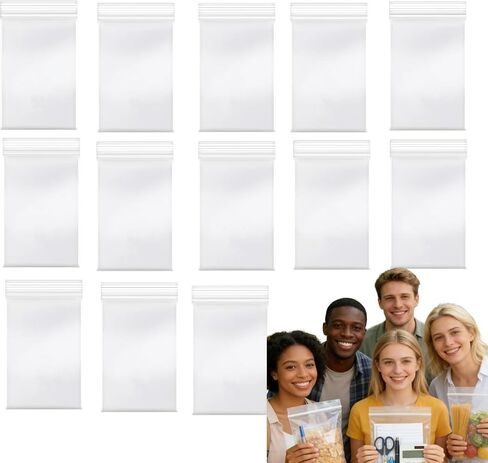 Clear Reclosable Zip Plastic Poly Bags, 5x7 Inches, 100 Count, Lock Seal Zipper, for Cards, Envelopes, Bakery, Cookies, Treats (3in x 5in) in Kuwait