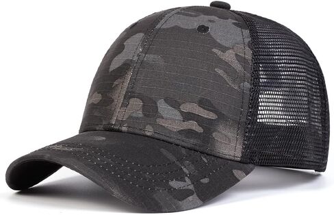 Camo Baseball Cap for Men Breathable Mesh Back Trucker Hats Summer Sun Protection Military Sport Cap Medium in Kuwait