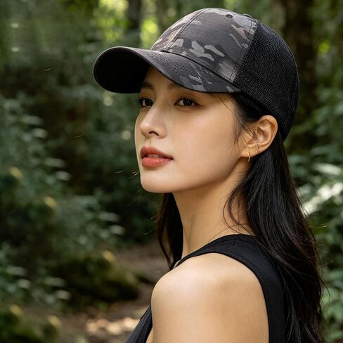 Camo Baseball Cap for Men Breathable Mesh Back Trucker Hats Summer Sun Protection Military Sport Cap Medium in Kuwait