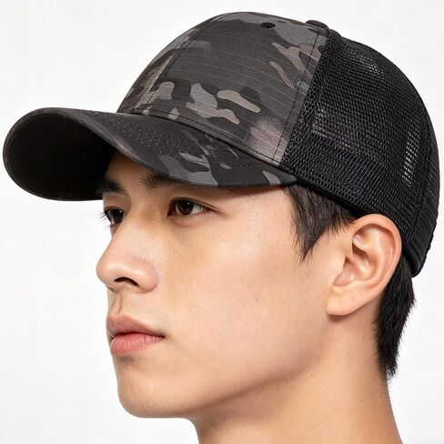 Camo Baseball Cap for Men Breathable Mesh Back Trucker Hats Summer Sun Protection Military Sport Cap Medium in Kuwait